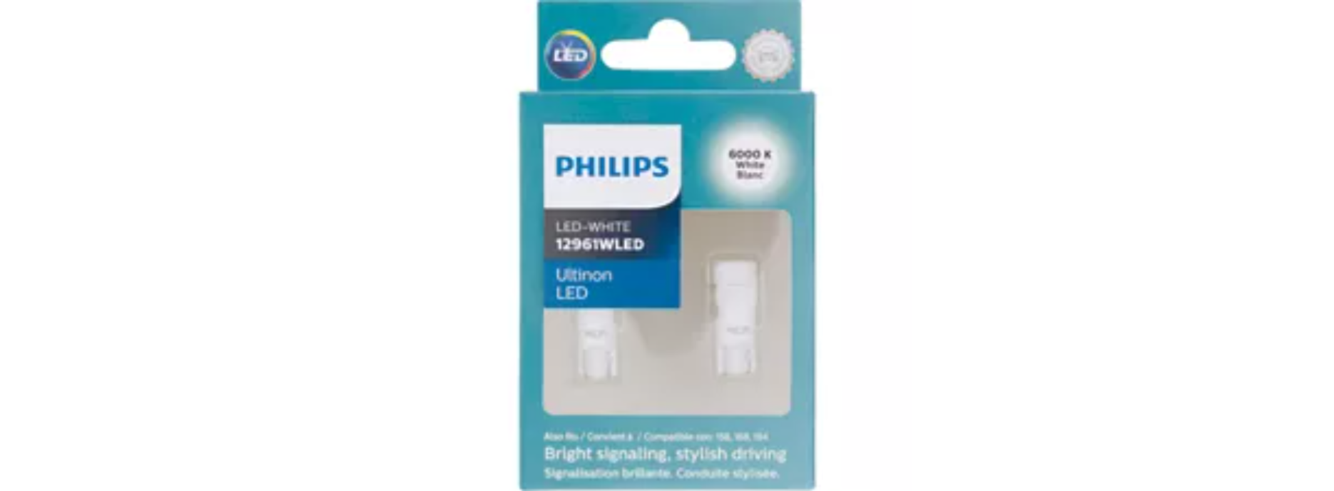 Philips Ultinon LED 12961WLED (White), Pack of 2